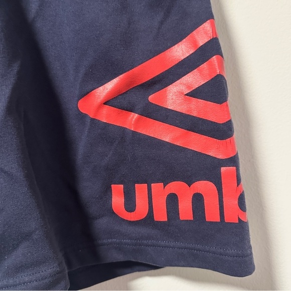 Vintage Umbro Gray Navy Blue Logo Two-Toned Sweat Shorts Youth Size XL 16/18 - Picture 3 of 15